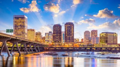 Skyline view of bridge and Richmond Virginia